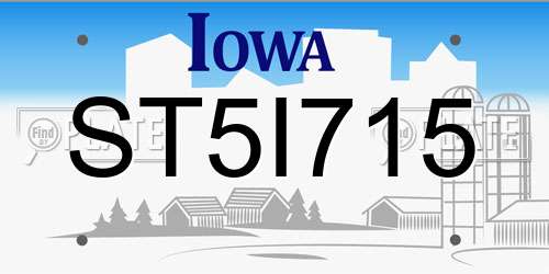 ST5I715 Iowa License Plate