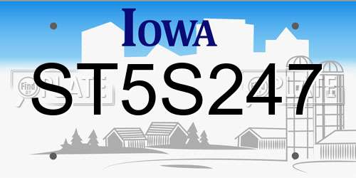 ST5S247 Iowa License Plate