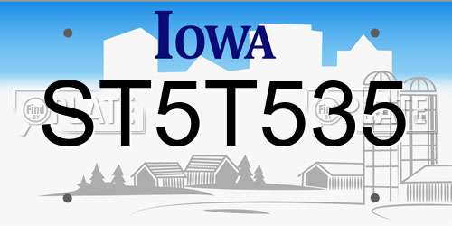 ST5T535 Iowa License Plate