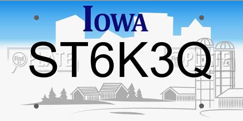 ST6K3Q Iowa License Plate