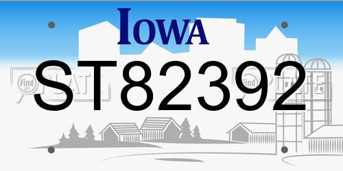 ST82392 Iowa License Plate