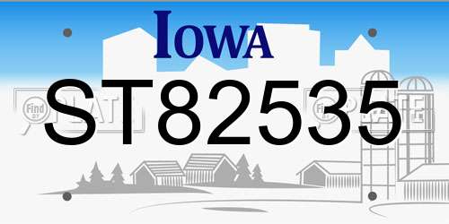 ST82535 Iowa License Plate