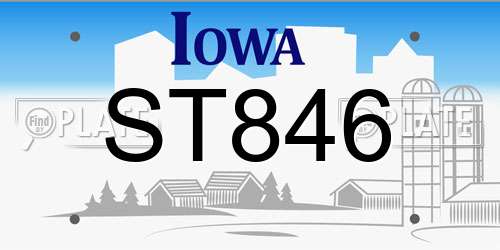 ST846 Iowa License Plate