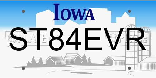 ST84EVR Iowa License Plate
