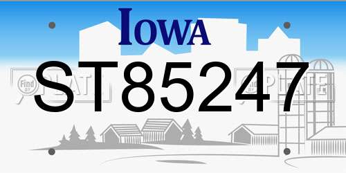 ST85247 Iowa License Plate