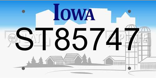ST85747 Iowa License Plate