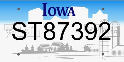 ST87392 Iowa License Plate