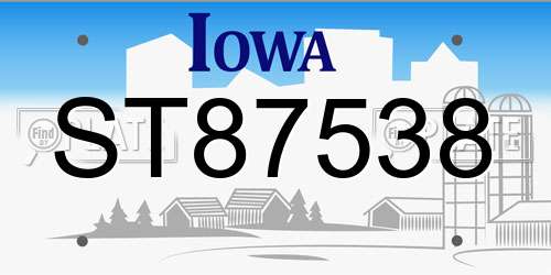 ST87538 Iowa License Plate