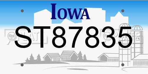 ST87835 Iowa License Plate