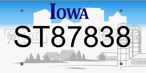 ST87838 Iowa License Plate