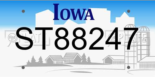 ST88247 Iowa License Plate