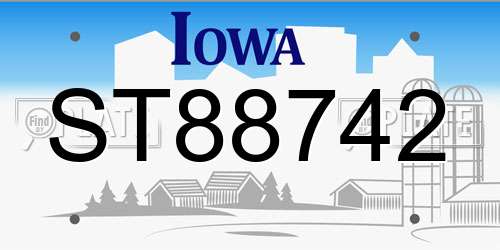 ST88742 Iowa License Plate