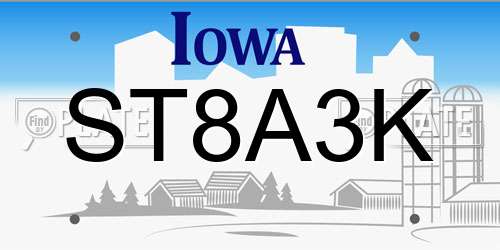 ST8A3K Iowa License Plate