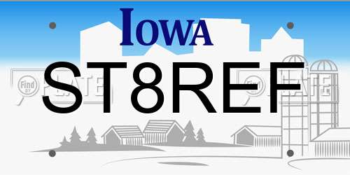 ST8REF Iowa License Plate
