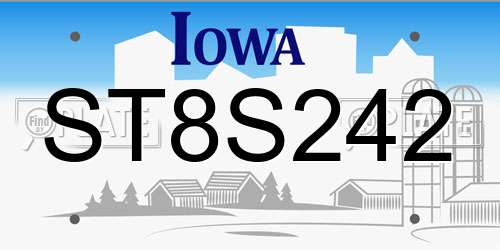 ST8S242 Iowa License Plate