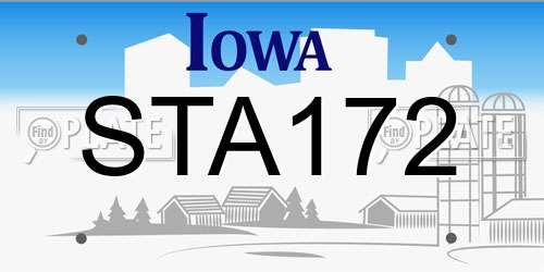 STA172 Iowa License Plate