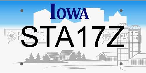 STA17Z Iowa License Plate