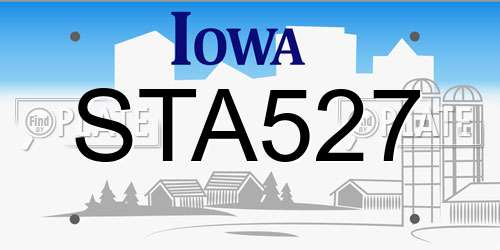 STA527 Iowa License Plate