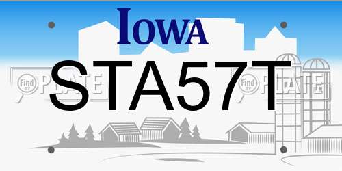 STA57T Iowa License Plate