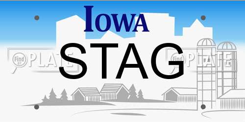 STAG Iowa License Plate