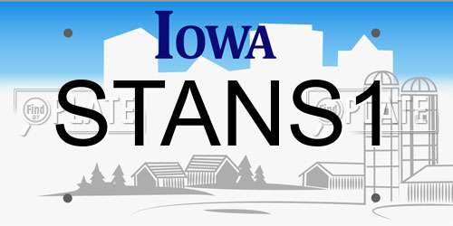 STANS1 Iowa License Plate