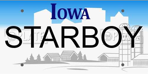 STARBOY Iowa License Plate