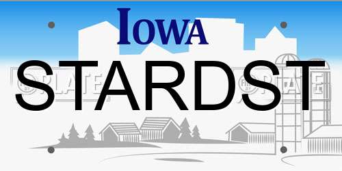 STARDST Iowa License Plate