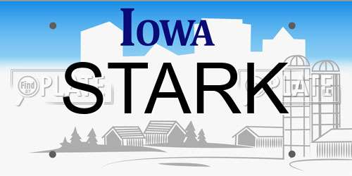 STARK Iowa License Plate
