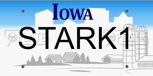 STARK1 Iowa License Plate