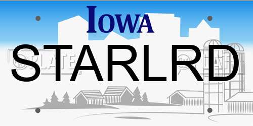 STARLRD Iowa License Plate