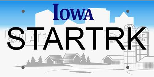 STARTRK Iowa License Plate