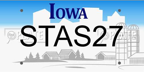 STAS27 Iowa License Plate