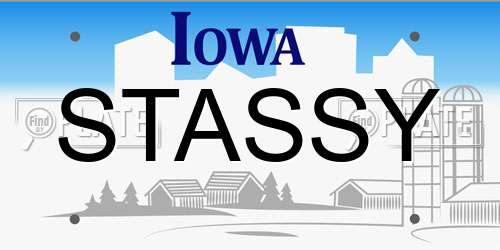 STASSY Iowa License Plate