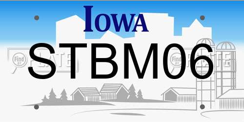 STBM06 Iowa License Plate