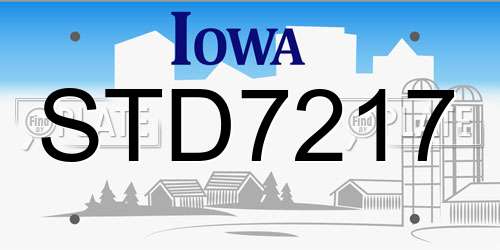 STD7217 Iowa License Plate