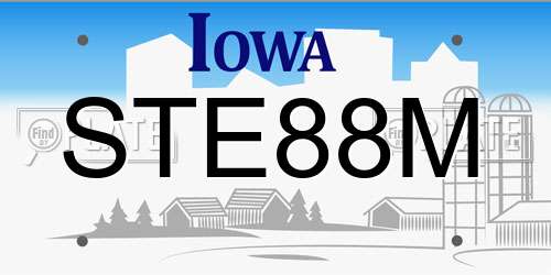 STE88M Iowa License Plate