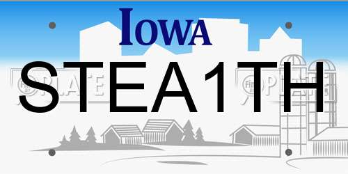 STEA1TH Iowa License Plate