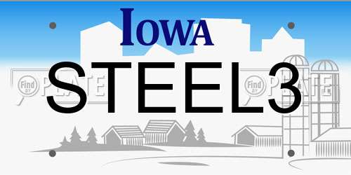 STEEL3 Iowa License Plate