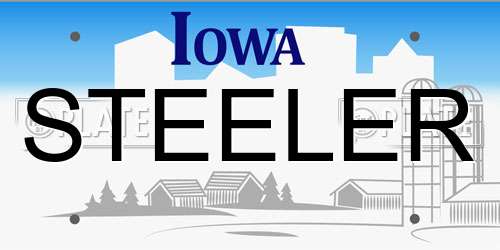 STEELER Iowa License Plate