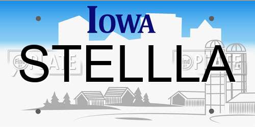 STELLLA Iowa License Plate
