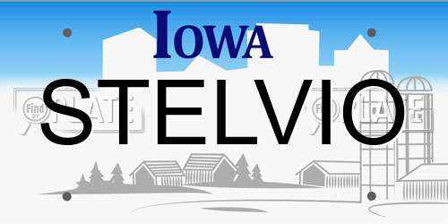 STELVIO Iowa License Plate