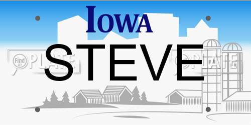 STEVE Iowa License Plate