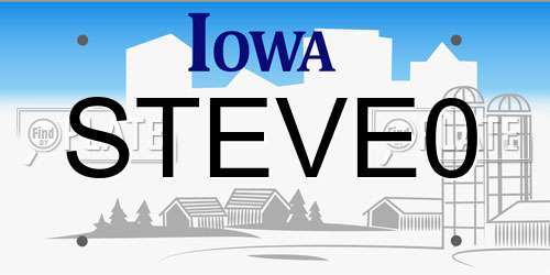 STEVE0 Iowa License Plate