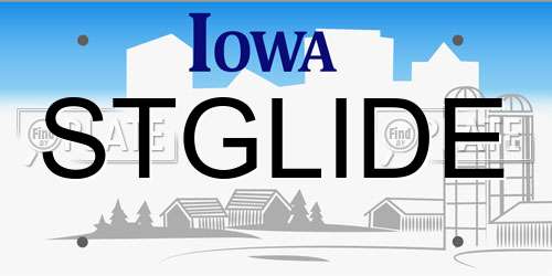 STGLIDE Iowa License Plate