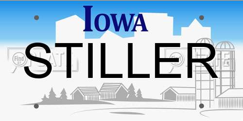 STILLER Iowa License Plate