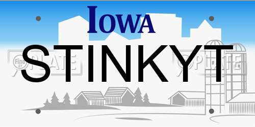 STINKYT Iowa License Plate