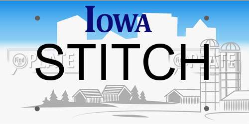 STITCH Iowa License Plate
