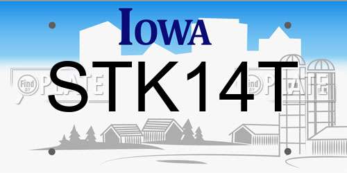 STK14T Iowa License Plate