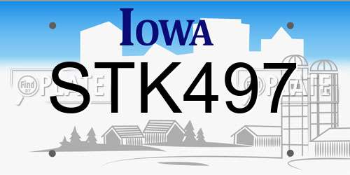 STK497 Iowa License Plate