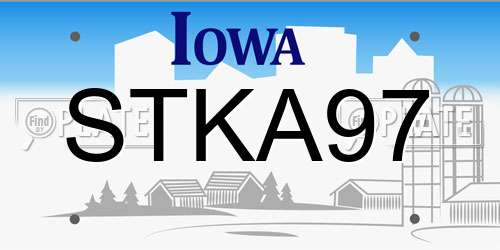 STKA97 Iowa License Plate